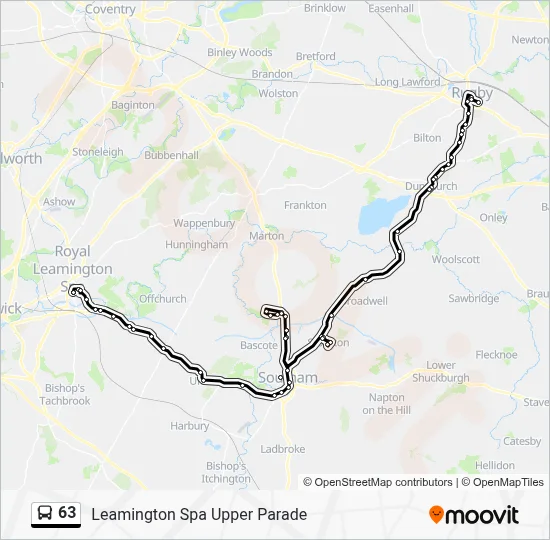 63 Route: Schedules, Stops & Maps - Leamington Spa Upper Parade (Updated)