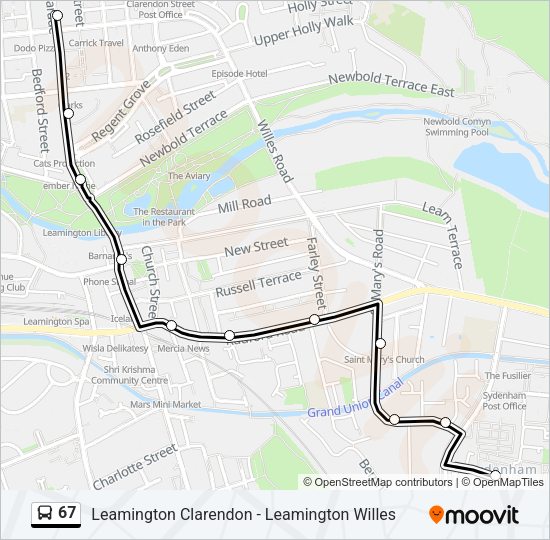 67 Bus Line Map