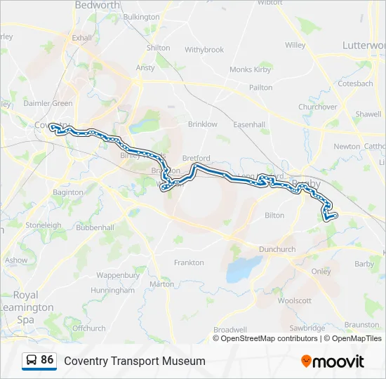 86 Route: Schedules, Stops & Maps - Coventry Transport Museum (Updated)