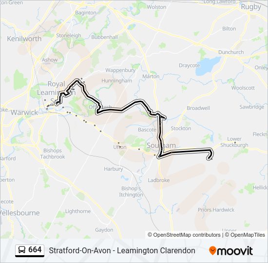 664 Route: Schedules, Stops & Maps - Leamington Spa (Updated)