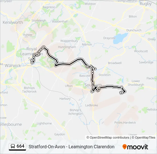 664 Bus Line Map