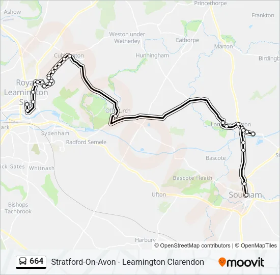 664 Bus Line Map