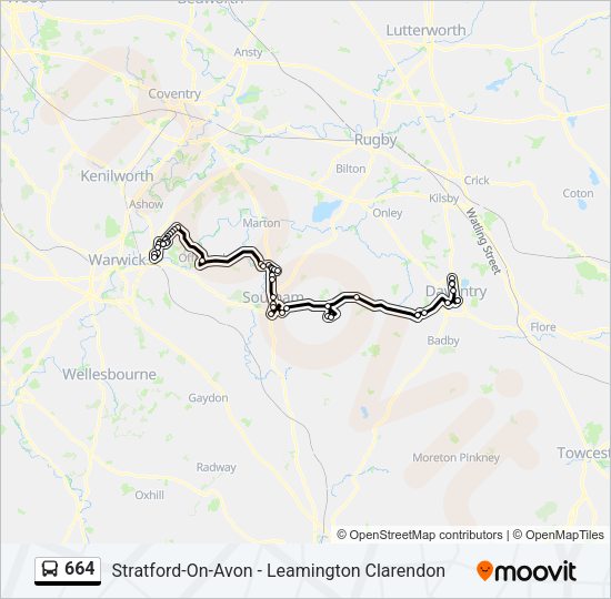 664 Bus Line Map