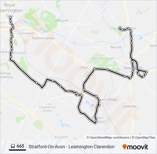 665 Bus Line Map