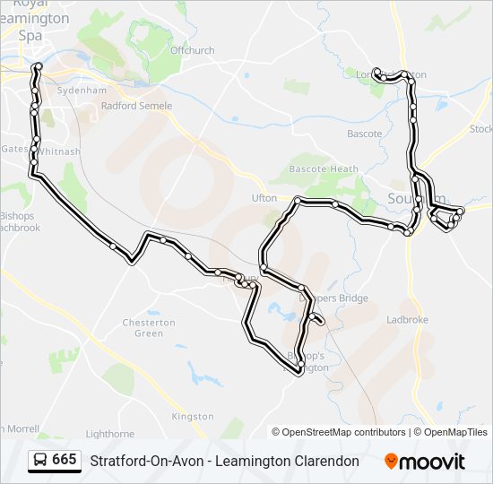 665 Bus Line Map