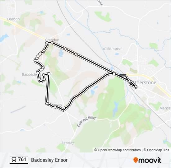 761 Bus Line Map