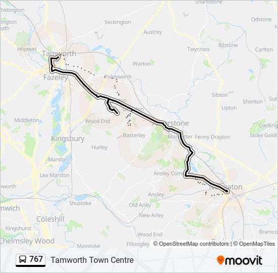 767 Bus Line Map