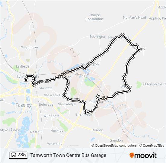 785 Bus Line Map
