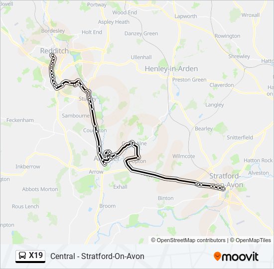 x19 Route: Schedules, Stops & Maps - Stratford-Upon-Avon (Updated)