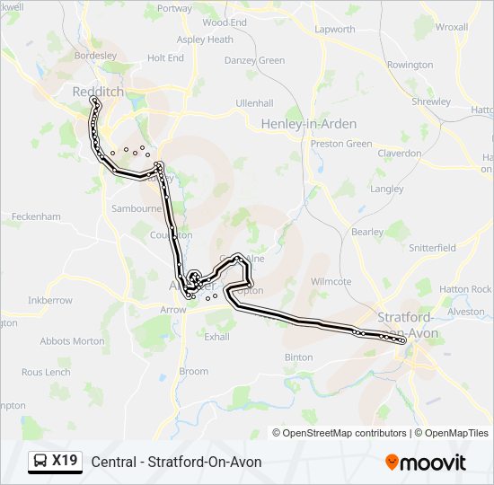 X19 Bus Line Map