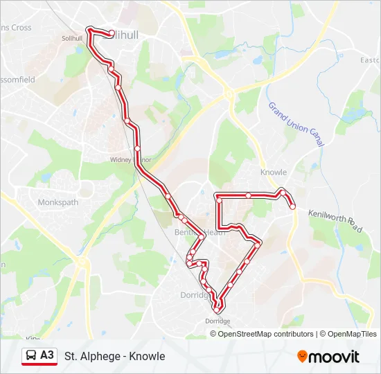 A3 Bus Line Map