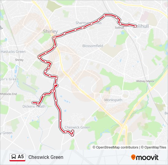A5 Bus Line Map