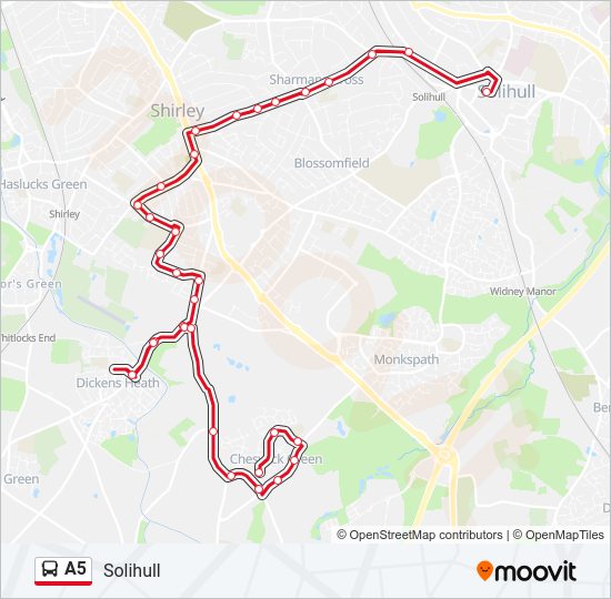 A5 Bus Line Map