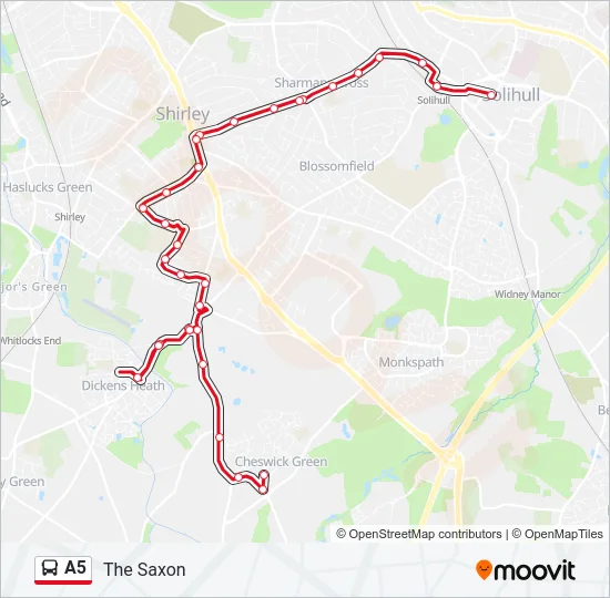 A5 Bus Line Map