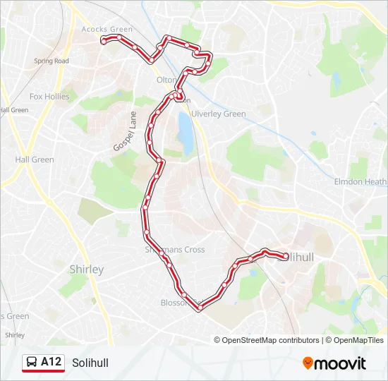 A12 Bus Line Map