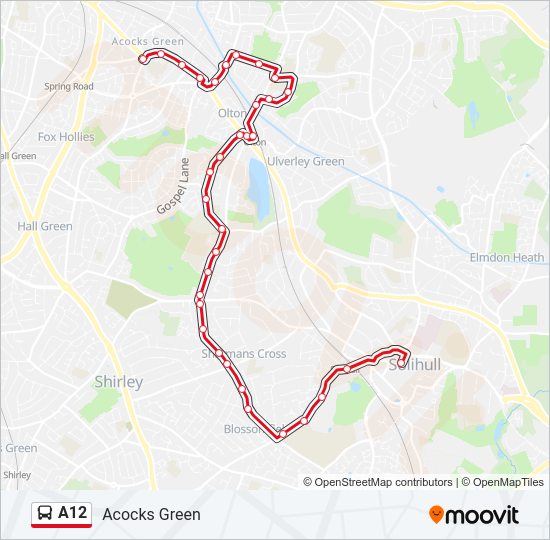 A12 Bus Line Map