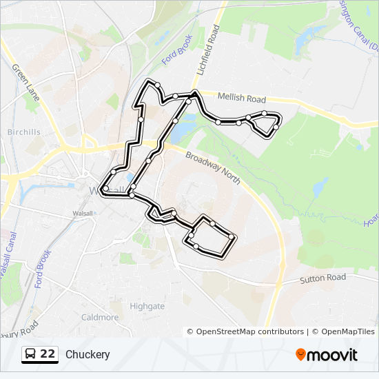 Bus 22 Route Map 22 Route: Schedules, Stops & Maps - Chuckery (Updated)