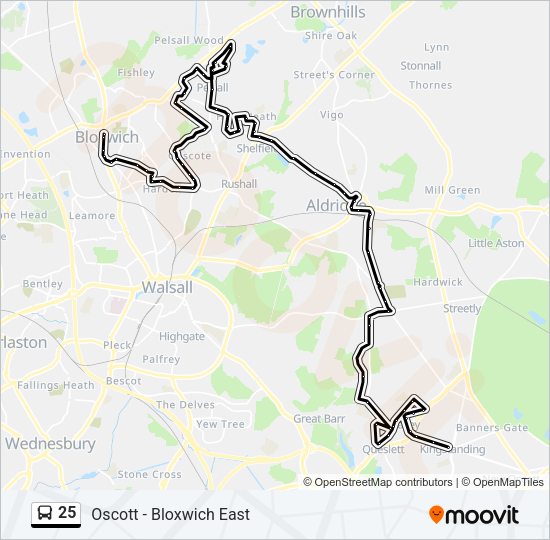 25 Bus Line Map