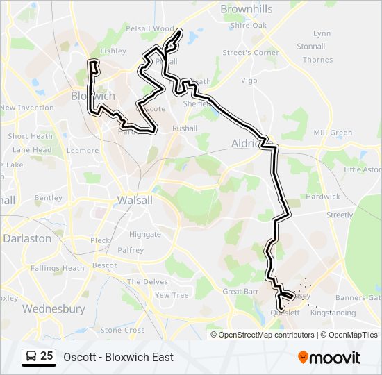 25 Bus Line Map