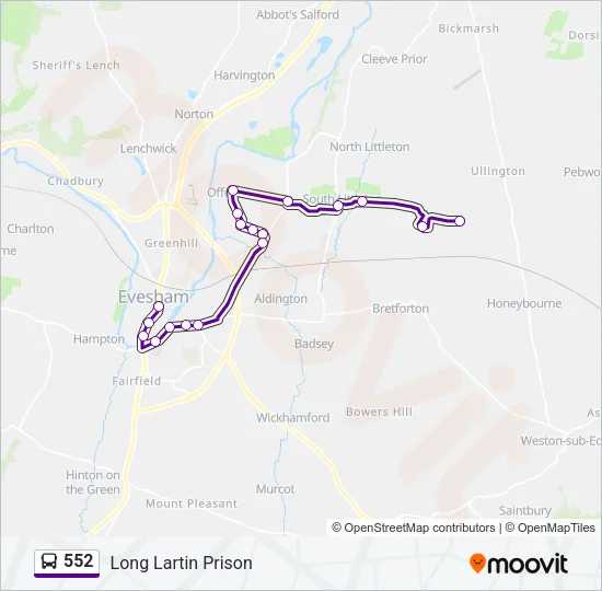 552 Bus Line Map