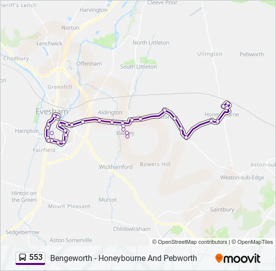 553 Bus Line Map