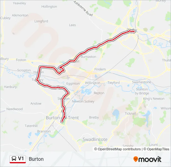 V1 Bus Line Map