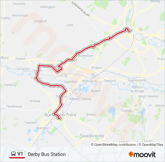 V1 Bus Line Map