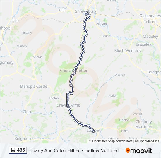 435 Bus Line Map