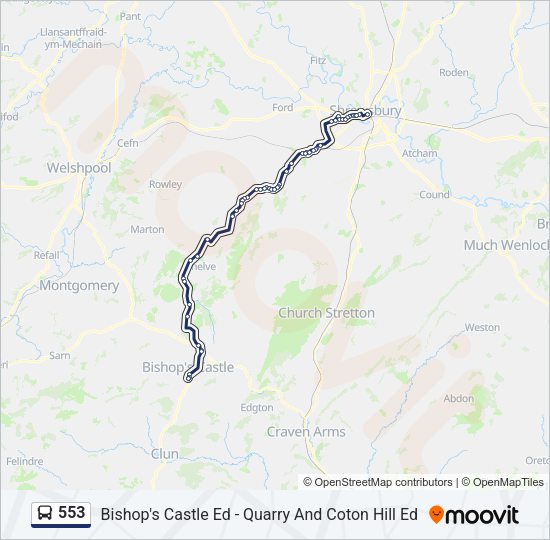 553 Bus Line Map
