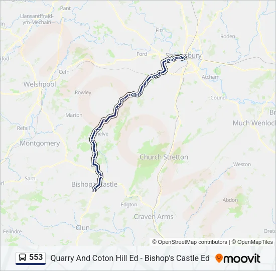 553 Bus Line Map