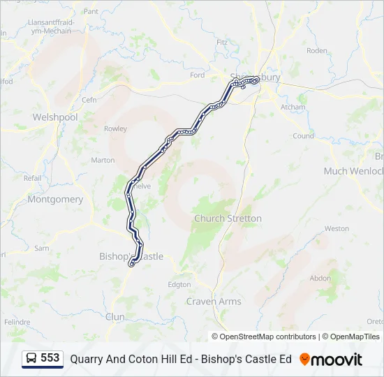 553 Bus Line Map