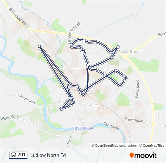 701 Bus Line Map
