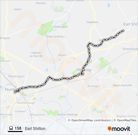 Bus 158 Route Map 158 Route: Schedules, Stops & Maps - Earl Shilton (Updated)