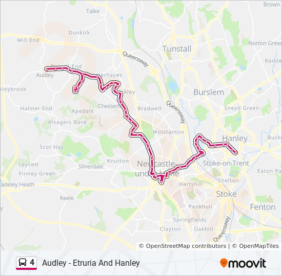 Bus 4 Route Map 4 Route: Schedules, Stops & Maps - Audley (Updated)