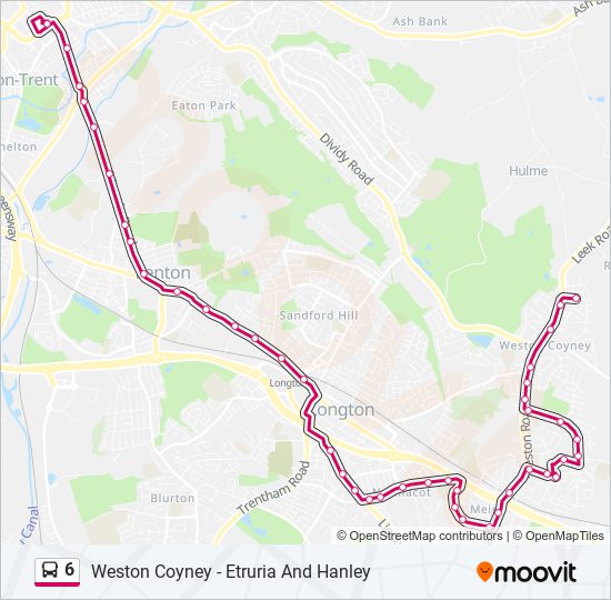 6 bus Line Map