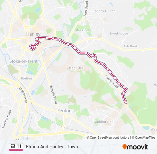 11 bus Line Map