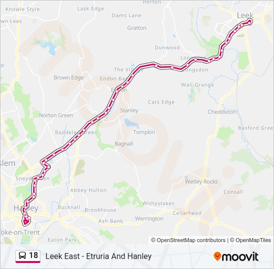 18 Bus Line Map