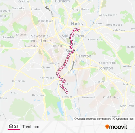 First Bus Route 21 21 Route: Schedules, Stops & Maps - Trentham (Updated)