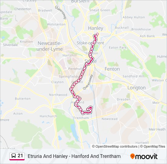 21 Bus Line Map