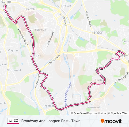 22 bus Line Map