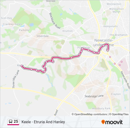25 Bus Line Map