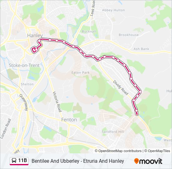 11B bus Line Map