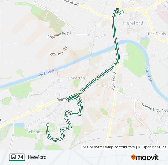 Bus 74 Route Map 74 Route: Schedules, Stops & Maps - Hereford (Updated)