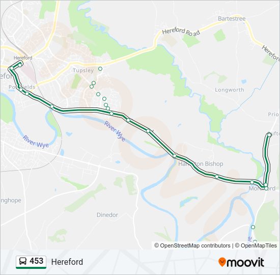 453 Bus Line Map