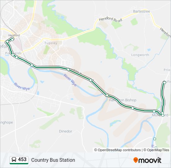 453 Bus Line Map