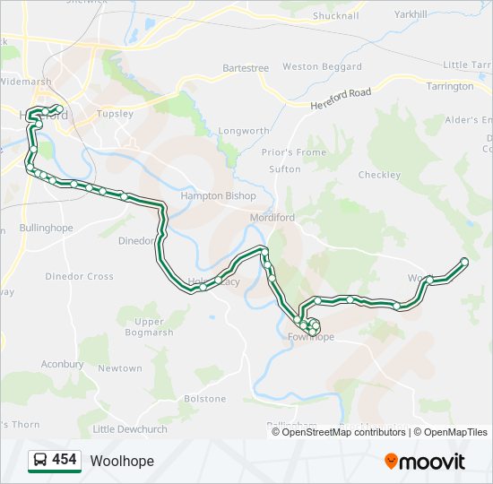 454 Bus Line Map