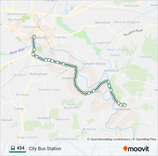 454 Bus Line Map