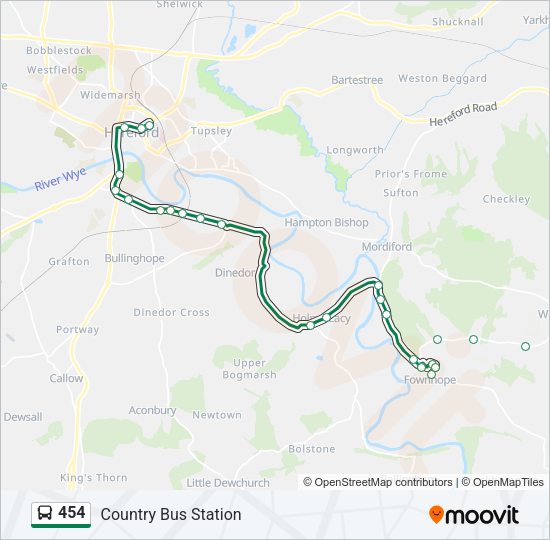 454 Bus Line Map