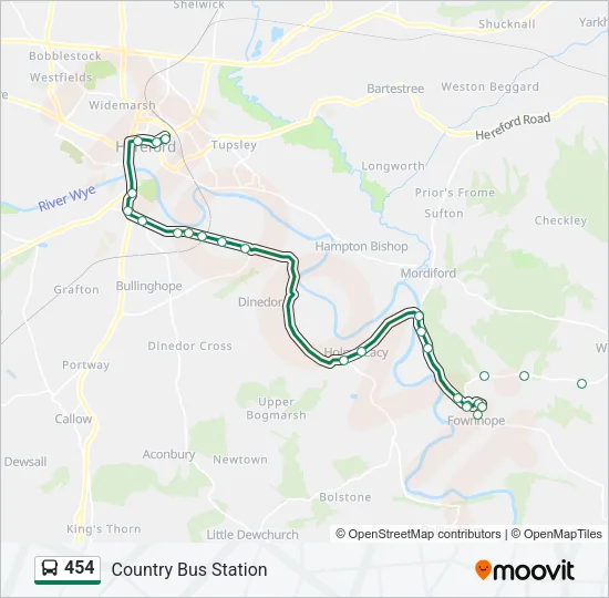 454 Bus Line Map