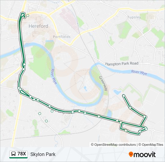 78X Bus Line Map